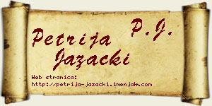 Petrija Jazački vizit kartica